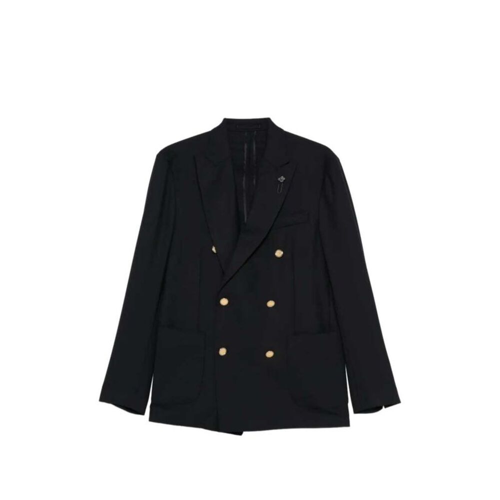 Lardini Men Gold-Tone Double-Breasted Blazer